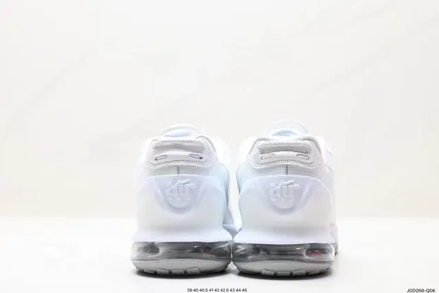 Nike White Gray Monochromatic Visible Air Cushioning Unit Lifestyle Sneakers 2