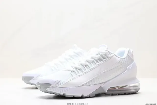 Nike White Gray Monochromatic Visible Air Cushioning Unit Lifestyle Sneakers 5