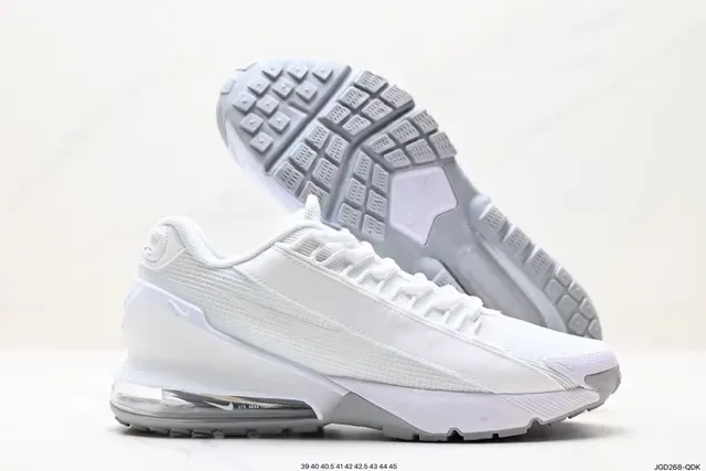 Nike White Gray Monochromatic Visible Air Cushioning Unit Lifestyle Sneakers 8