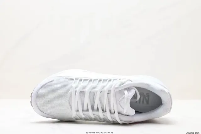 Nike White Gray Monochromatic Visible Air Cushioning Unit Lifestyle Sneakers 9