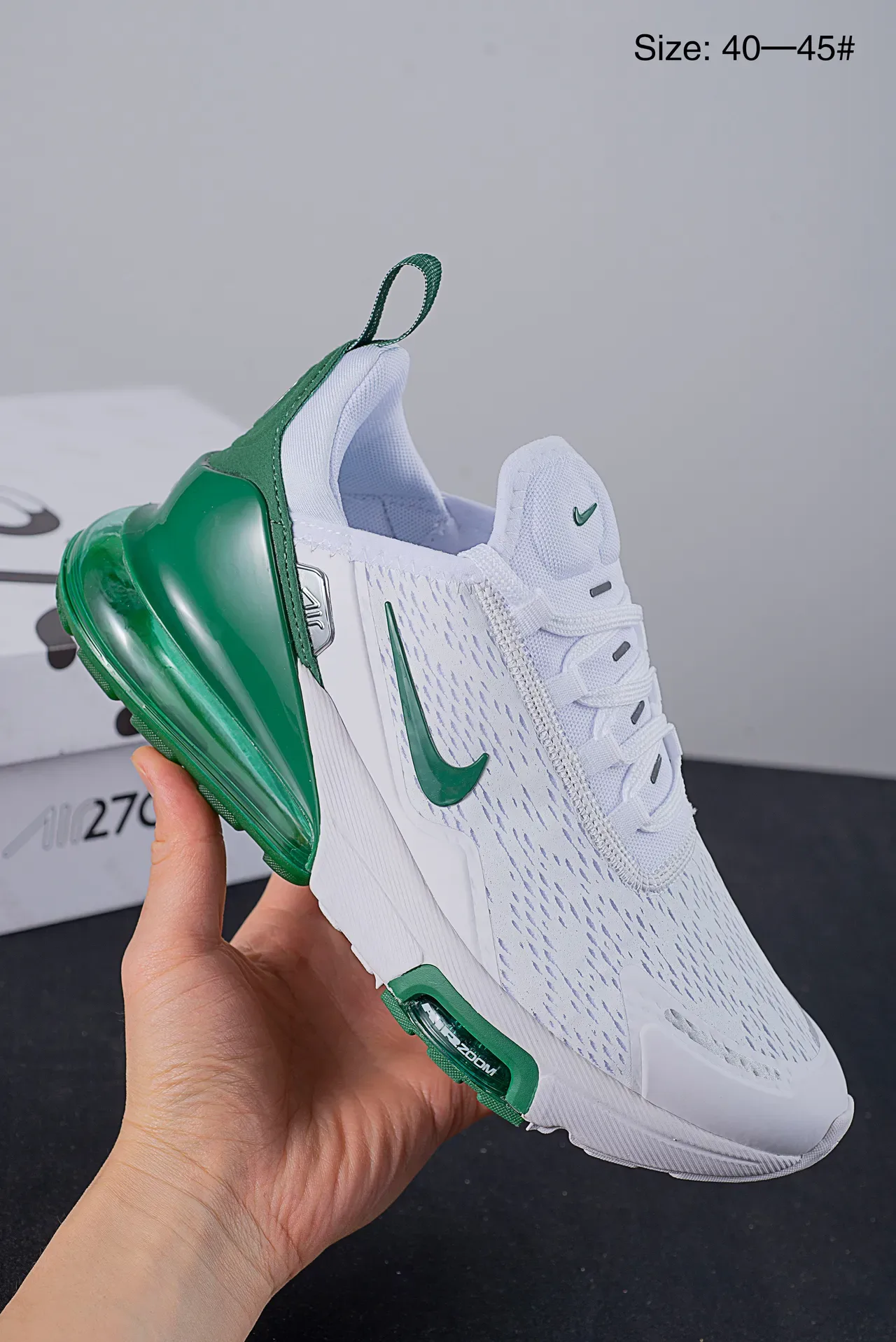 Nike White Green Mesh Upper Translucent Air Unit Lifestyle Sneakers 2