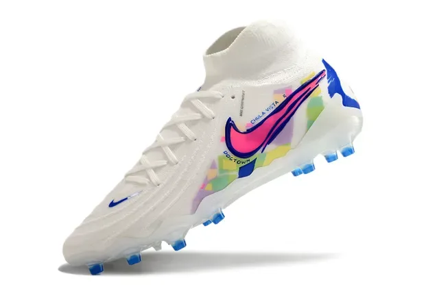 Nike أبيض متعدد الألوان عالي القطع ملائم للجوارب أعلى نسيجي أرضية ثابتة أحذية كرة القدم 3
