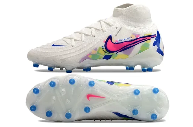 Nike أبيض متعدد الألوان عالي القطع ملائم للجوارب أعلى نسيجي أرضية ثابتة أحذية كرة القدم 6