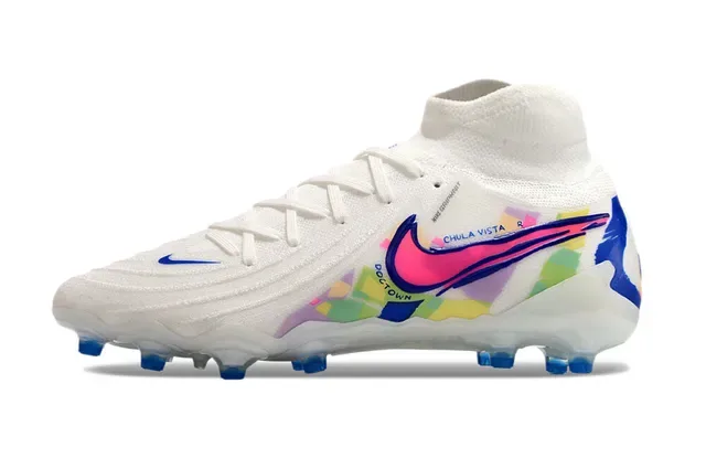 Nike أبيض متعدد الألوان عالي القطع ملائم للجوارب أعلى نسيجي أرضية ثابتة أحذية كرة القدم 7