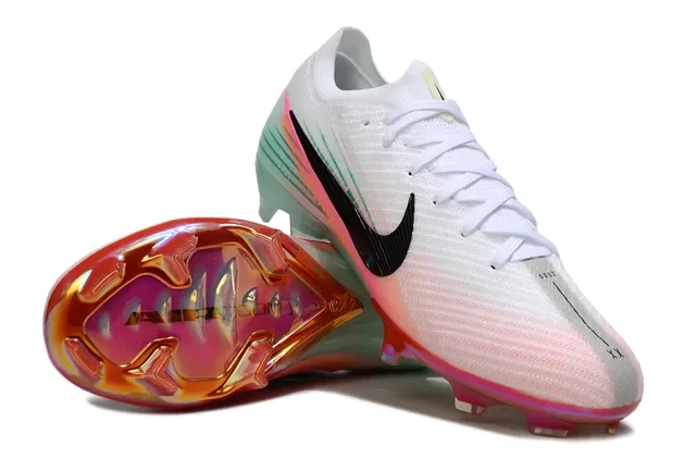 Nike White Multicolor Knit Upper Iridescent Gradient Firm-Ground Soccer Shoes 2