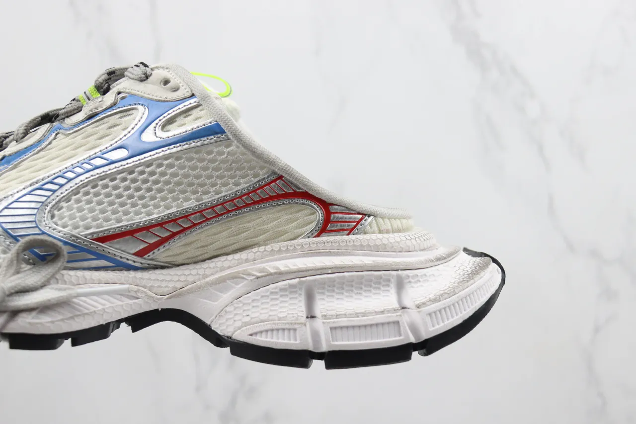 Nike White Multicolor Layered Synthetic Cage Multi-Color Accent Panels Chunky Sneakers 7