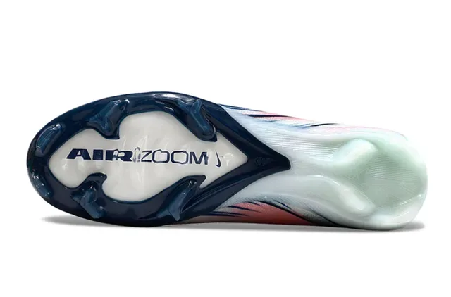 Nike Sapatos de futebol branco e navy high-cut com gola de meias gráfico gradient overlay para terreno firme 6