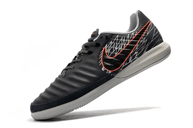 Nike Chaussure Blanc Orange Low-Top Cuir Synthétique Supérieur Chaussures Football Indoor 4