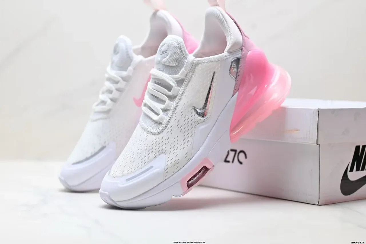 Nike White Pink Perforated Mesh Upper Dual-Chamber Visible Air Cushioning Lifestyle Sneakers 3