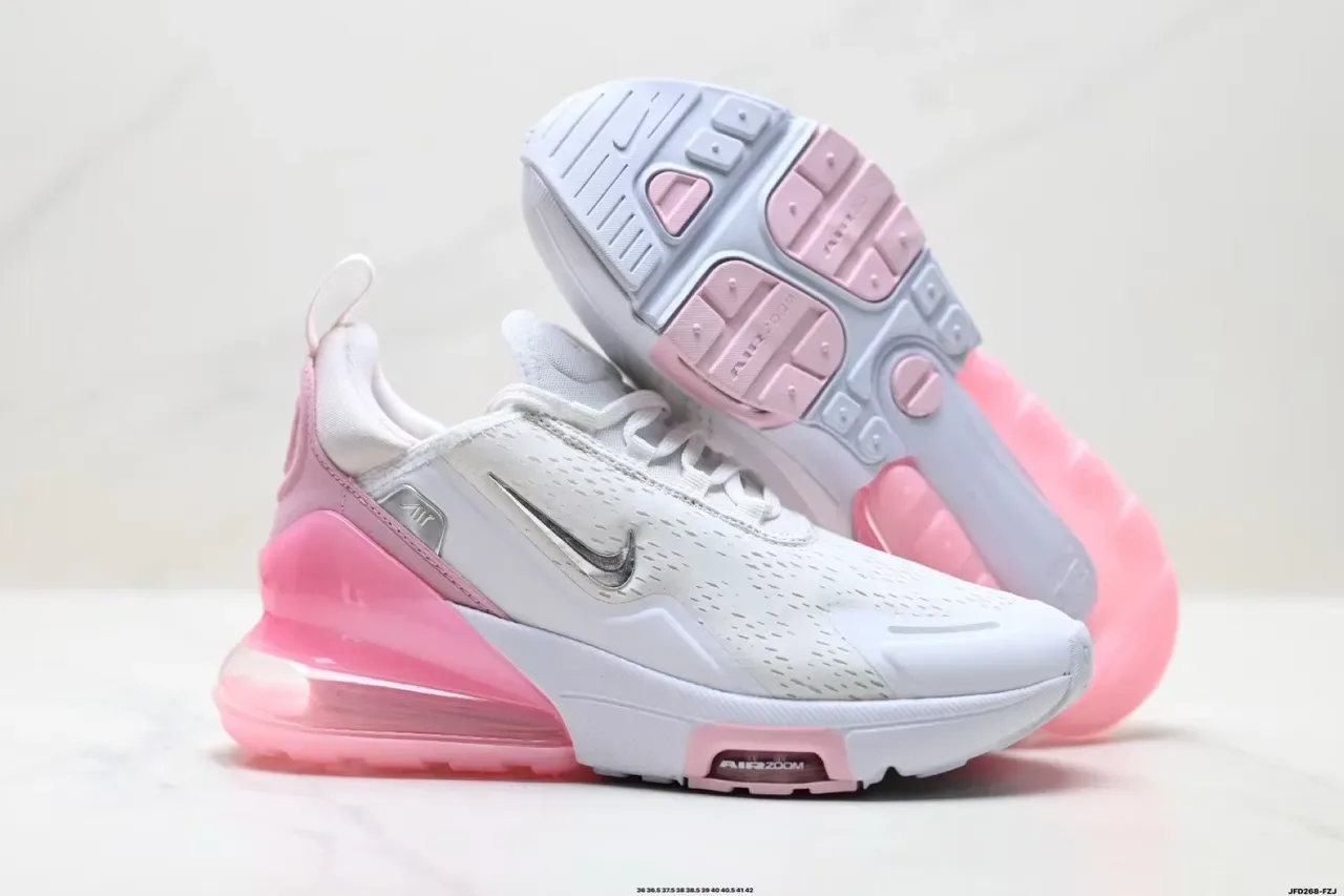 Nike White Pink Perforated Mesh Upper Dual-Chamber Visible Air Cushioning Lifestyle Sneakers 6
