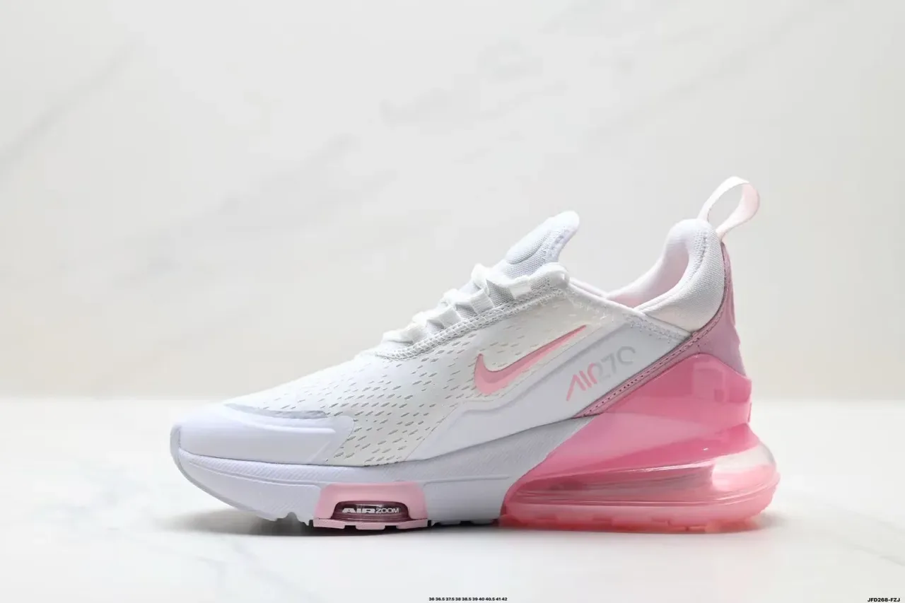 Nike White Pink Perforated Mesh Upper Dual-Chamber Visible Air Cushioning Lifestyle Sneakers 7