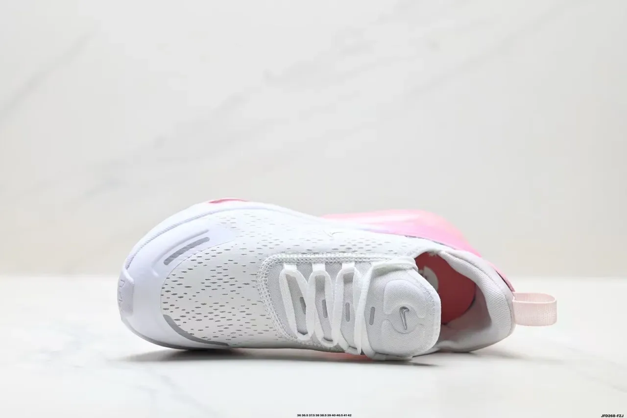 Nike White Pink Perforated Mesh Upper Dual-Chamber Visible Air Cushioning Lifestyle Sneakers 8