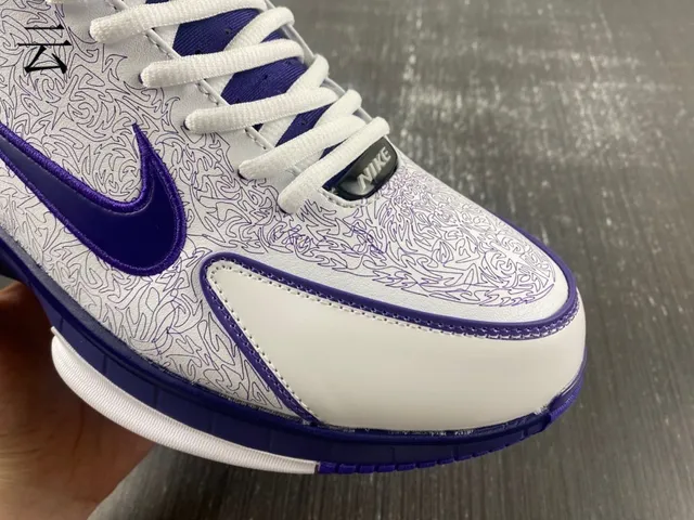Nike White Purple High-Top Patterned Upper Basketball Shoes 4