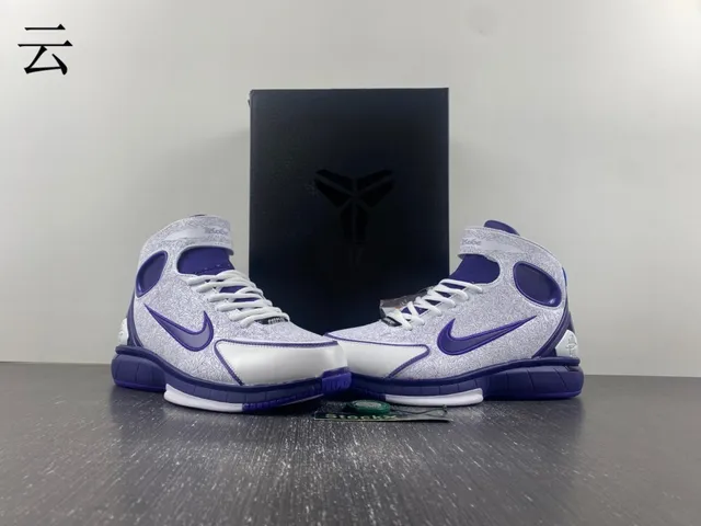 Nike White Purple High-Top Patterned Upper Basketball Shoes 12