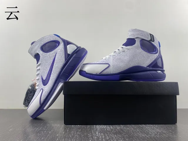 Nike White Purple High-Top Patterned Upper Basketball Shoes 13