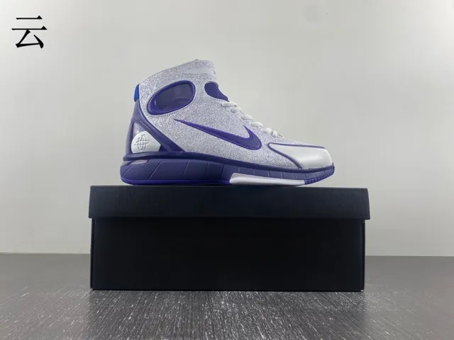 Nike White Purple High-Top Patterned Upper Basketball Shoes 15