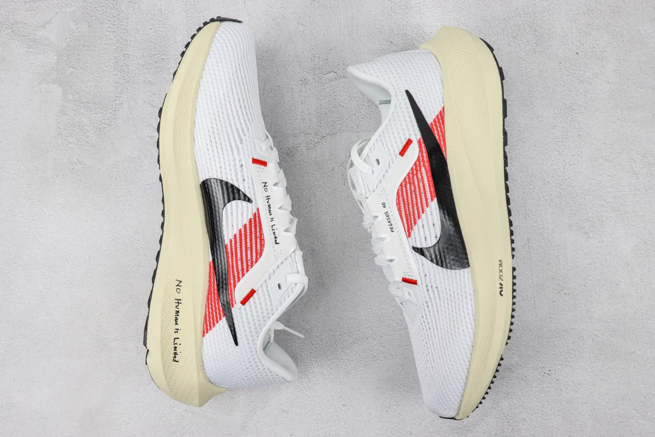 Nike White Red Engineered Mesh Upper Layered Overlays Running Shoes 2