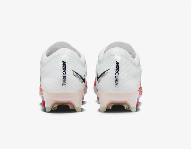 Nike White Red Knit Upper Iridescent Sole Artificial-Grass Soccer Shoes 3