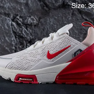 Nike White Red Perforated Mesh Upper Dual Visible Air Units Lifestyle Sneakers