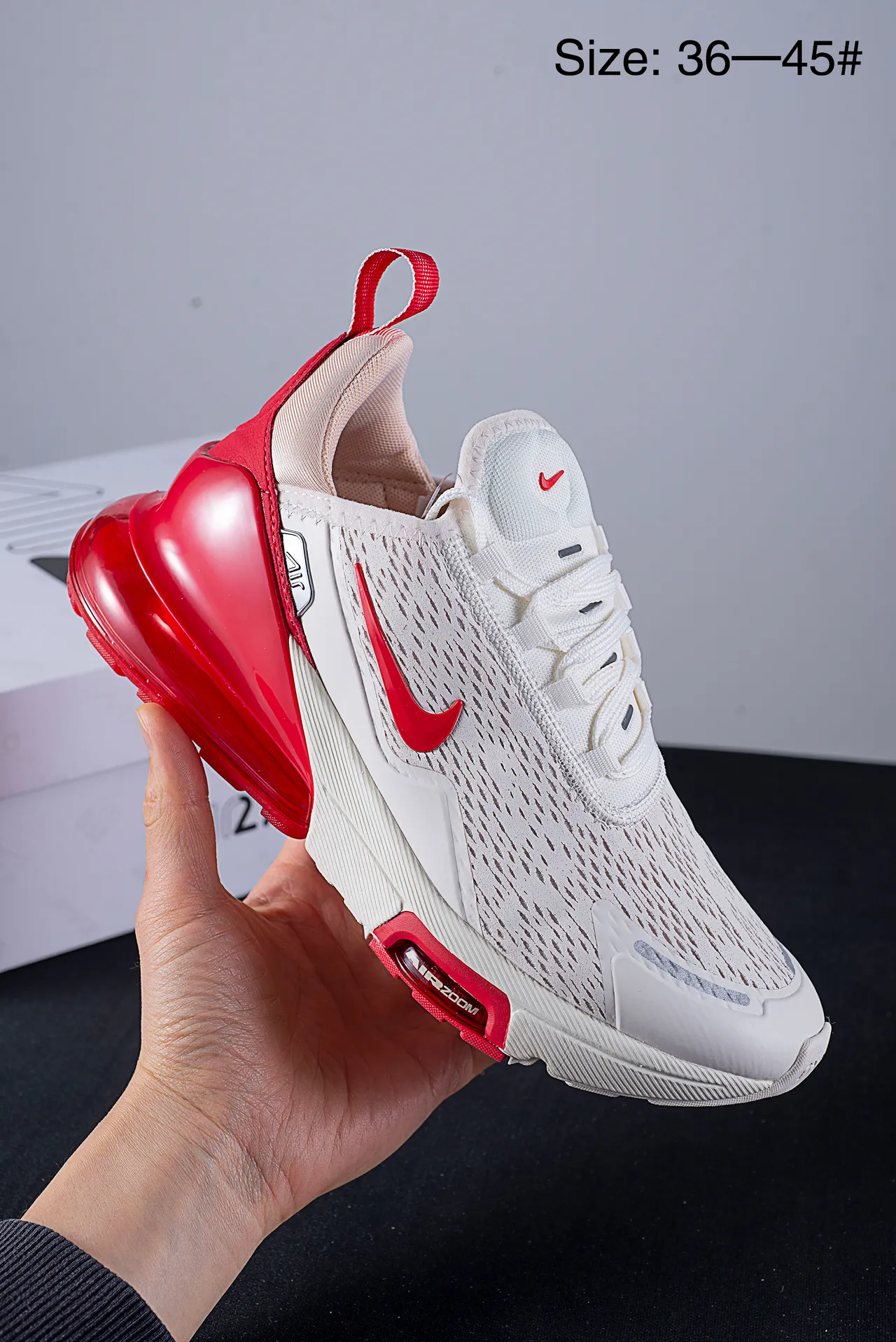 Nike White Red Perforated Mesh Upper Dual Visible Air Units Lifestyle Sneakers 3