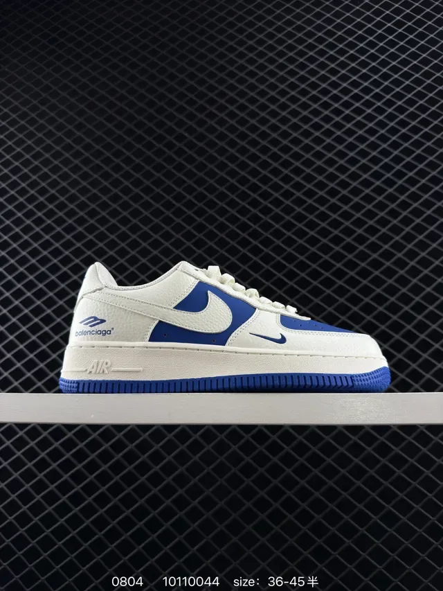 Nike x Balenciaga Air Force 1 Low White and Royal Blue Lifestyle Sneakers 6