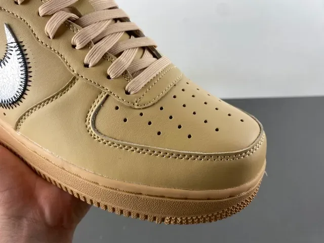 Nike x Off-White Air Force 1 Beige Metallic Silver Lifestyle Sneakers 2
