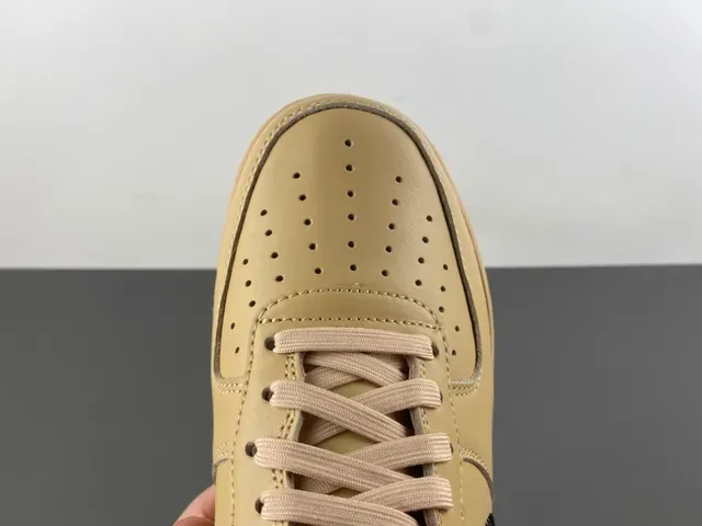 Nike x Off-White Air Force 1 Beige Metallic Silver Lifestyle Sneakers 6