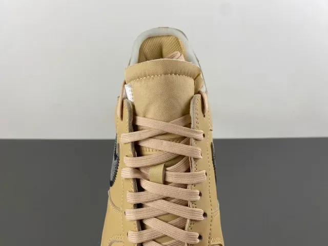 Nike x Off-White Air Force 1 Beige Metallic Silver Lifestyle Sneakers 7