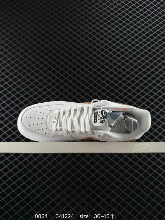 Nike x Supreme Air Force 1 White Brown Leopard Print Lifestyle Sneakers 3