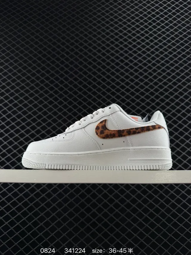Nike x Supreme Air Force 1 White Brown Leopard Print Lifestyle Sneakers 4