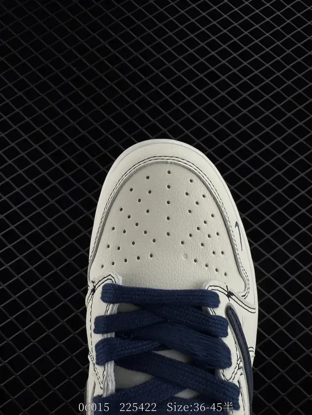 Nike x Supreme Air Jordan 1 Low Off-White Navy Lifestyle Sneakers 2