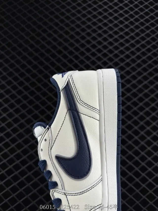 Nike x Supreme Air Jordan 1 Low Off-White Navy Lifestyle Sneakers 3