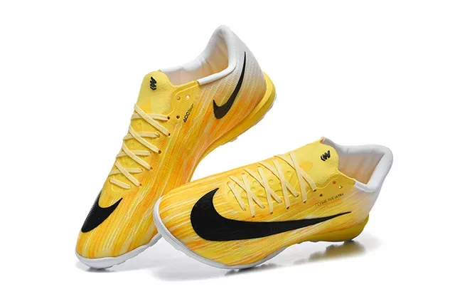 Nike Jaune Noir Low-Cut Synthétique Flyweave Supérieur Gazon Chaussures de Football 3