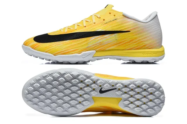 Nike Jaune Noir Low-Cut Synthétique Flyweave Supérieur Gazon Chaussures de Football 5