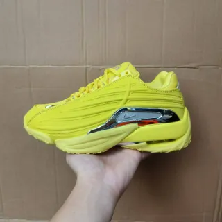 Nike Yellow Silver Sculpted Wavy Midsole Chrome Swoosh Accent Sneakers