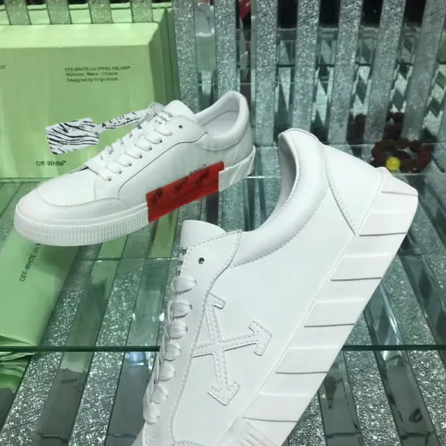 Off-White Arrow Low Top Branco Vermelho Estilo de Vida Industrial Tênis 2