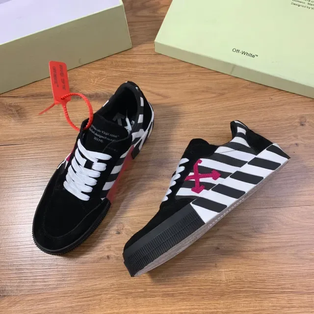 Off-White Arrow Stripe أسود أبيض أحمر Lifestyle Sneakers 5