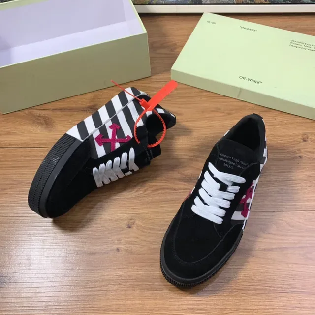 Off-White Arrow Stripe أسود أبيض أحمر Lifestyle Sneakers 6