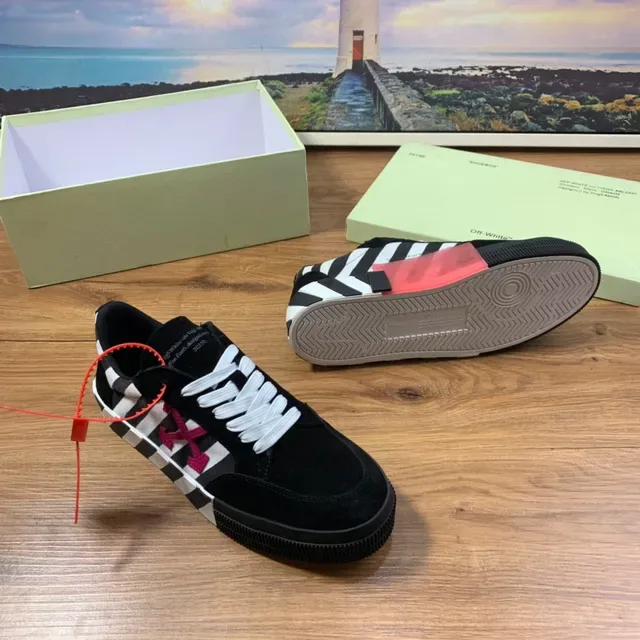 Off-White Arrow Stripe أسود أبيض أحمر Lifestyle Sneakers 7