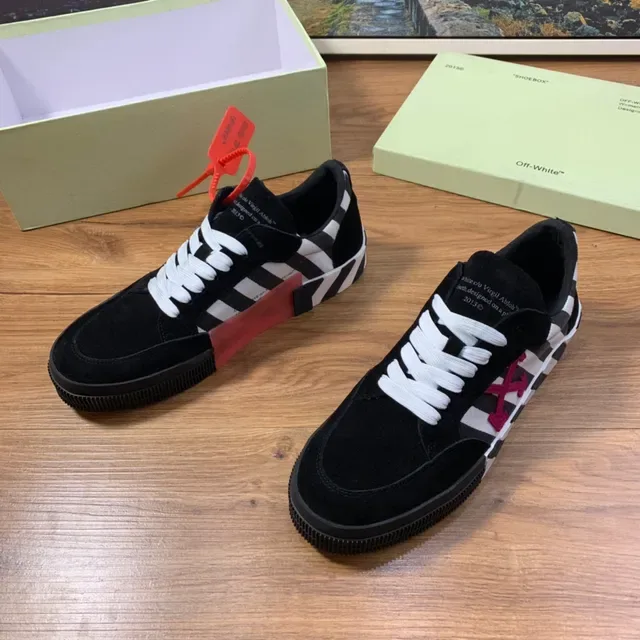 Off-White Arrow Stripe أسود أبيض أحمر Lifestyle Sneakers 8