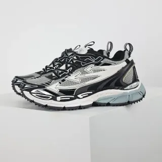 Off-White نعل أسود قفص زاوي مغطى حذاء رياضي سميك