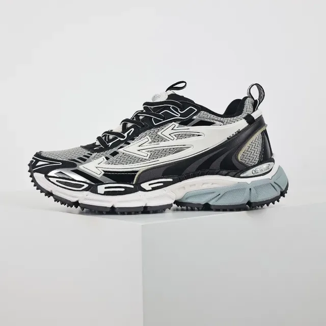 Off-White Solado Preto Overlay Jaula Angular Tênis Chunky 9