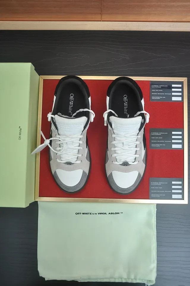 Off-White Gray Low-Top Mixed-Material Upper Lifestyle Sneakers 5