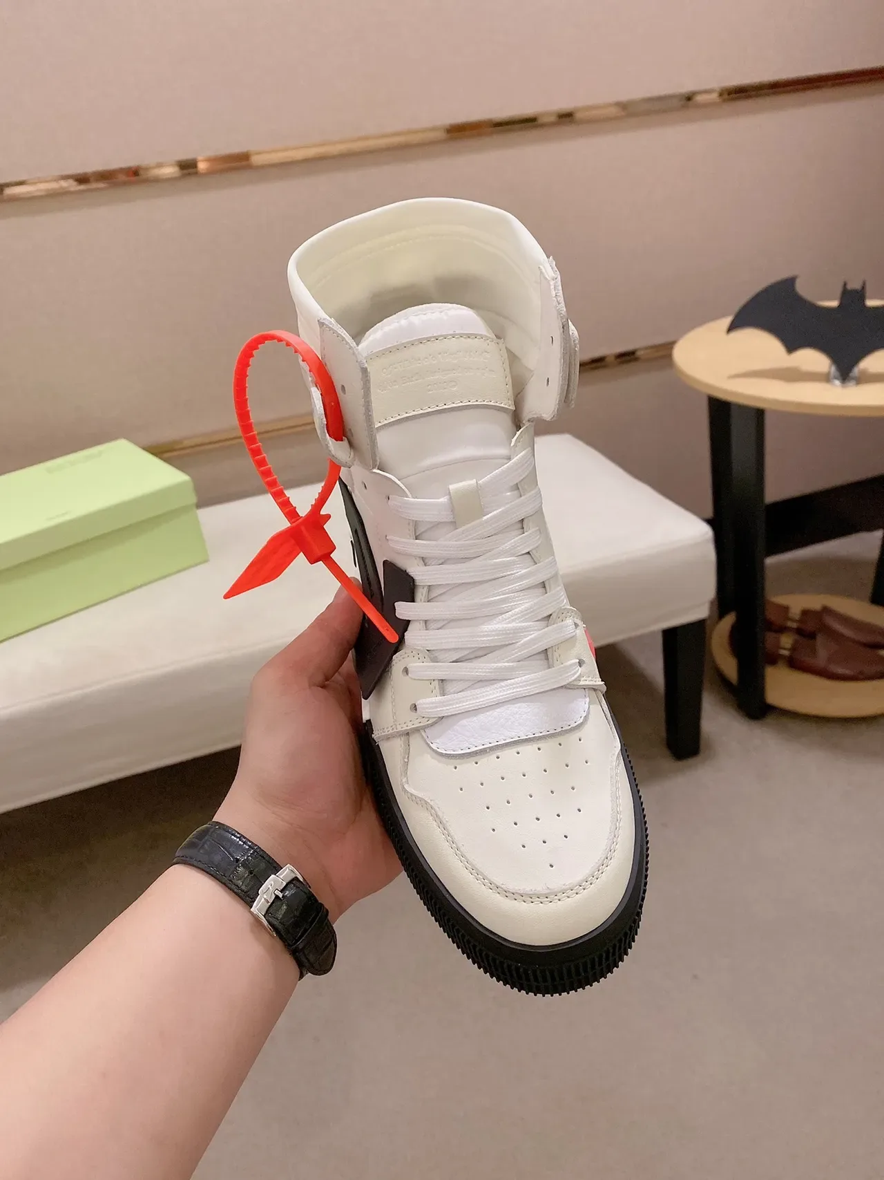 Off-White Industrial Tênis Alta Branco Preto Lifestyle Sneakers 5