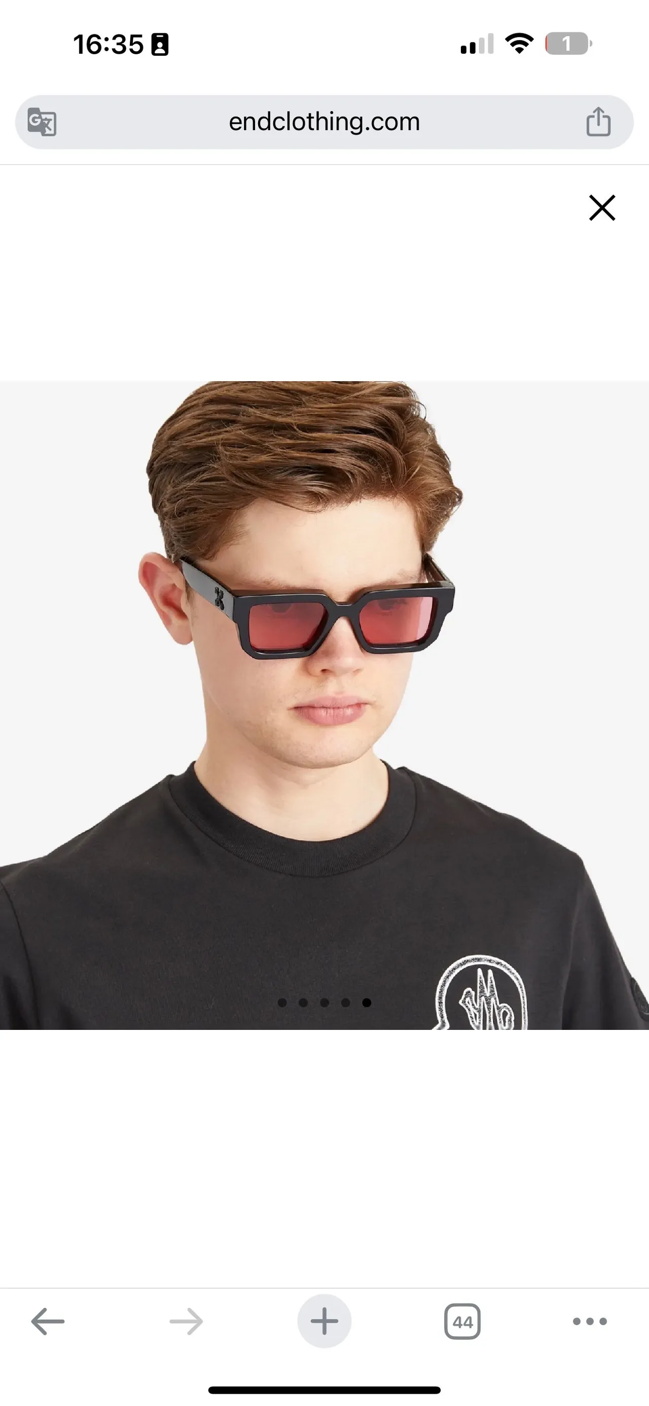 Off-White OER1146 Lunettes de soleil géométriques rectangulaires avec découpes sur le pont 2