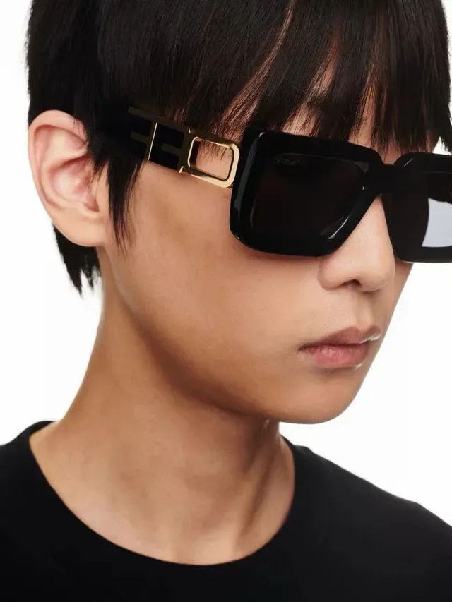 Off-White Rectangular Translucent Beige Sunglasses 2