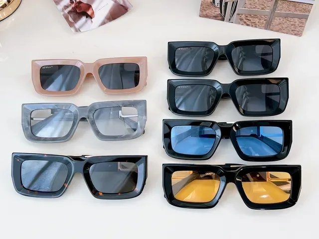 Off-White Rectangular Translucent Beige Sunglasses 3