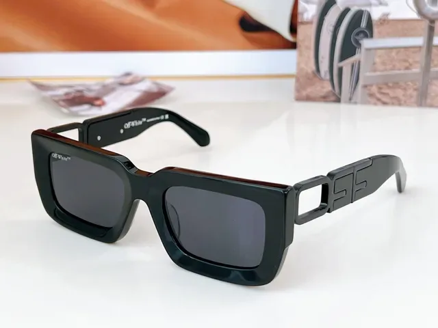 Off-White Rectangular Translucent Beige Sunglasses 5