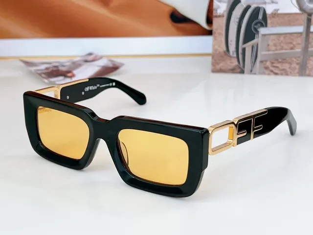 Off-White Rectangular Translucent Beige Sunglasses 8