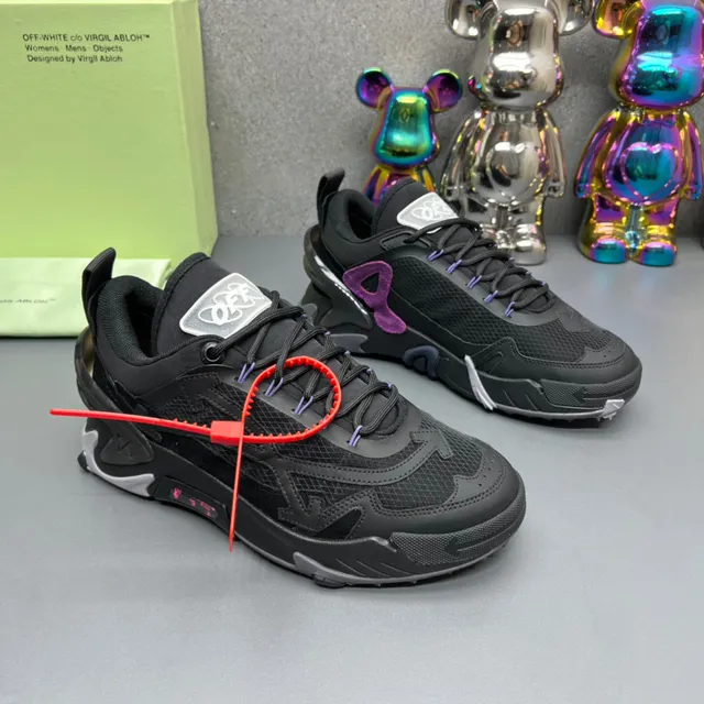 Off-White Runner Black Gray Chunky Sneakers 7